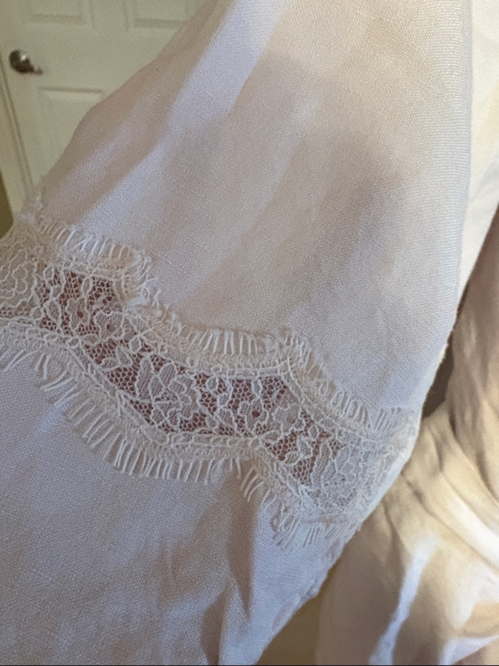 Club Monaco Blush Pink Wrap Mini Dress with Tied Waist linen blend - Picture 5 of 11